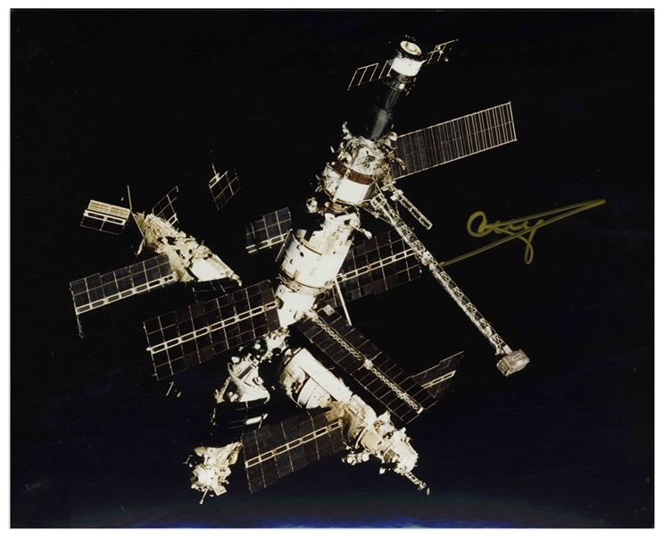 Cosmonaut Gennady Strekalov Signed 10'' x 8'' Photo of the Mir Space Station
